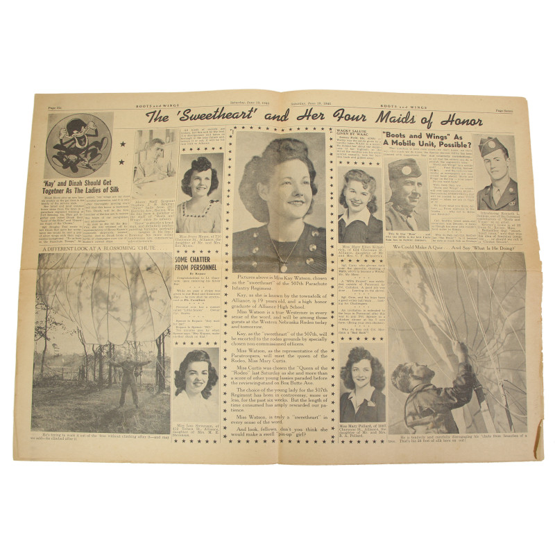 Newspaper, Boots and Wings, 507th PIR, 82nd Airborne Division, June 19, 1943