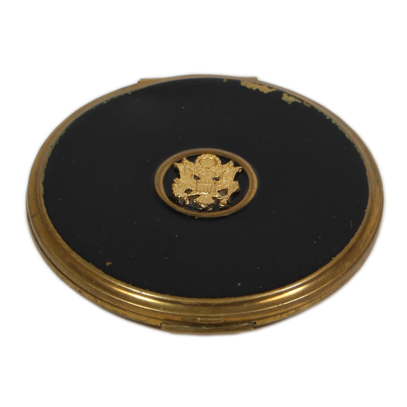 Poudrier en laiton, personnel féminin, CHARLES OF THE RITZ, US Army