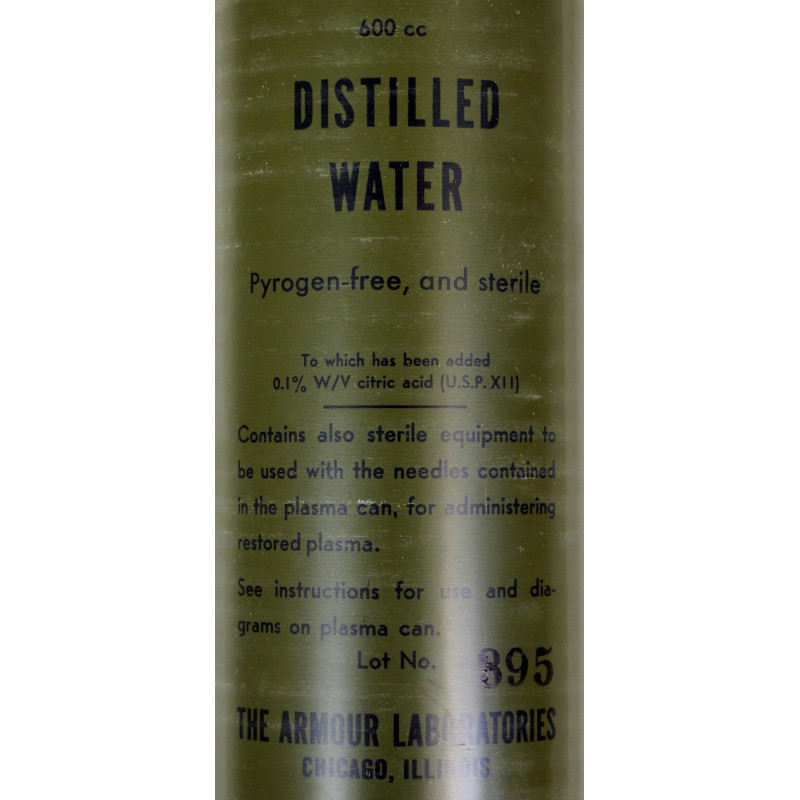 Bottle, Water for Injection, in its Cardboard Box, Standard Armed Services Package