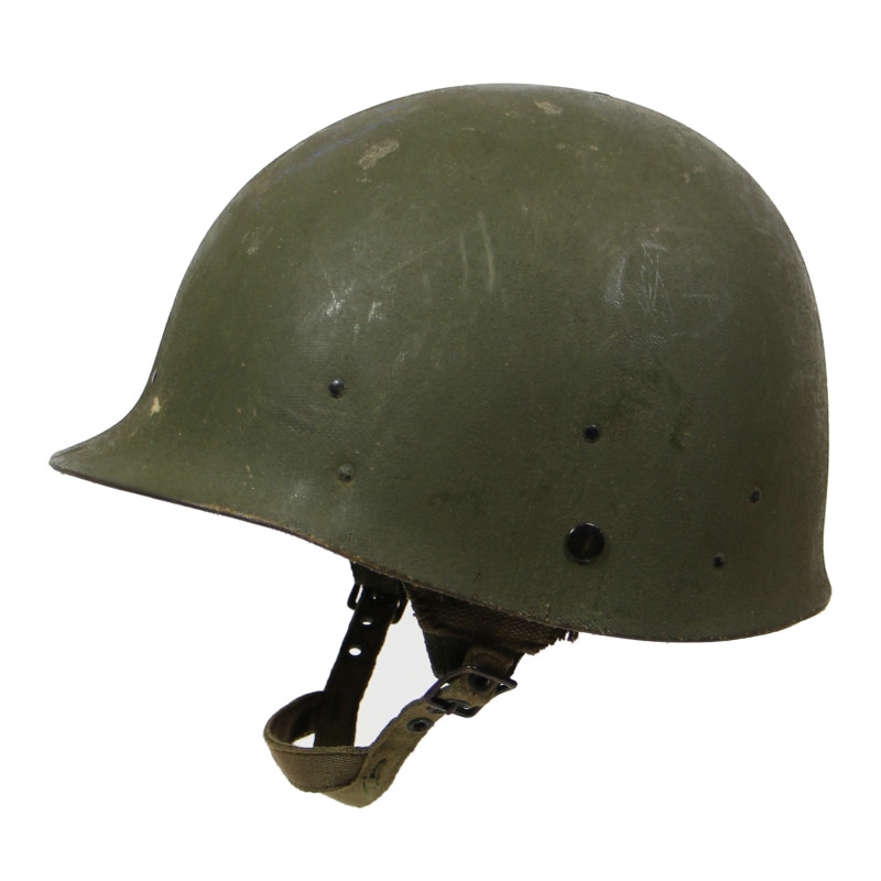 Casque M1, parachutiste, complet, avec couvre-casque Mitchell, 1963, Viêt-Nam, nominatif