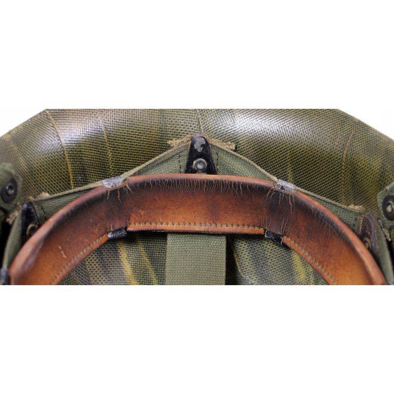Casque M1, parachutiste, complet, avec couvre-casque Mitchell, 1963, Viêt-Nam, nominatif
