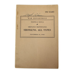 Manuel technique, TM 9-1285, Shotguns, All Types, 1942