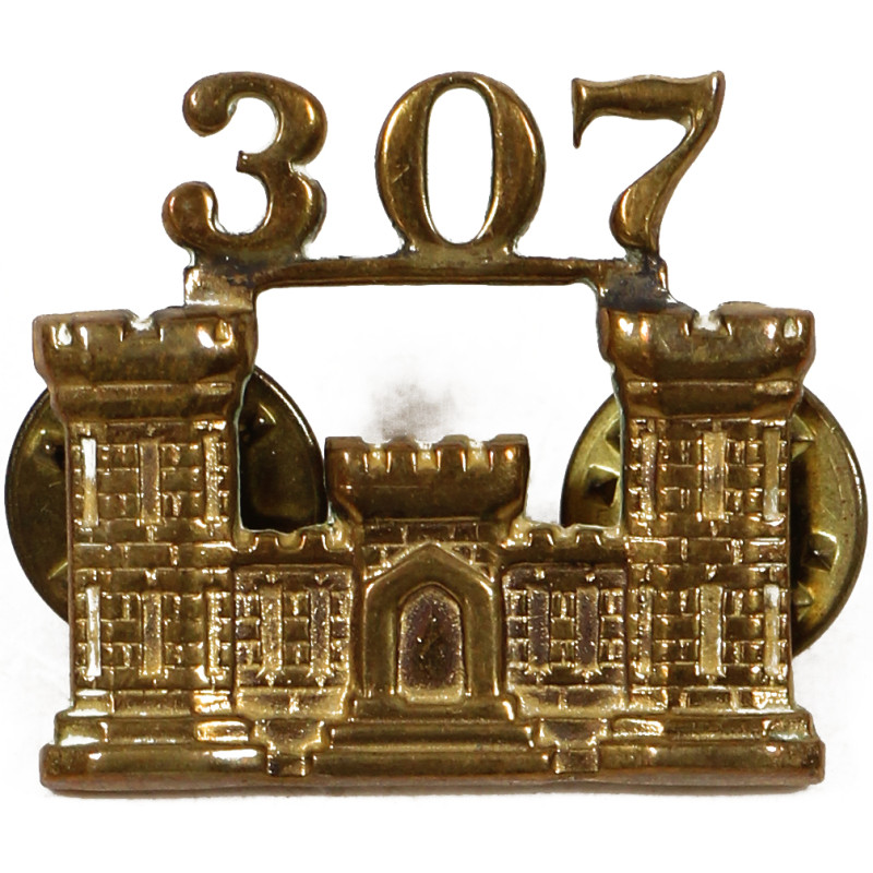 Insignia, Collar, Officer's, 307th Airborne Eng. Bn., 82nd Airborne Division, N.S. MEYER, Pin Back