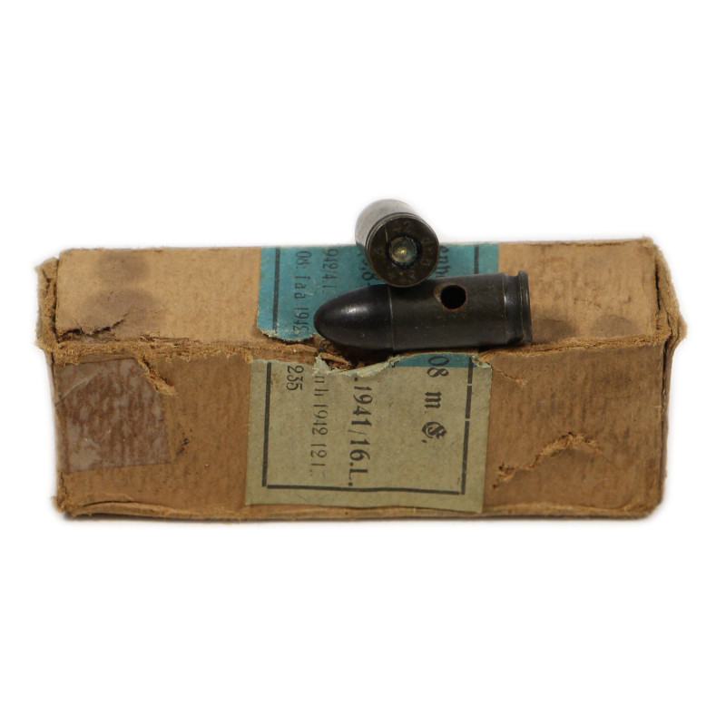 Boîte de cartouches allemandes, 9 mm, Normandie, 1942