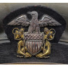 Casquette, officier supérieur, US Navy, grise, Cdr. Robert Prichard, Jr., USS Butler, Sicile, MTO & PTO