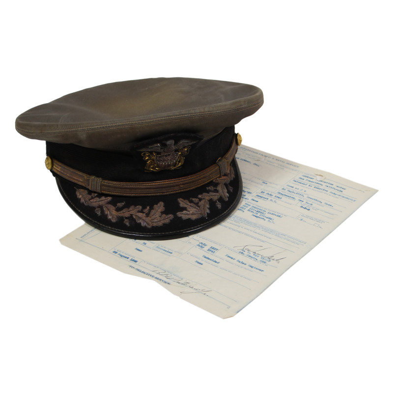 Cap, Senior Officer, US Navy, Gray, Cdr. Robert Prichard, Jr., USS Butler, Sicily, MTO & PTO