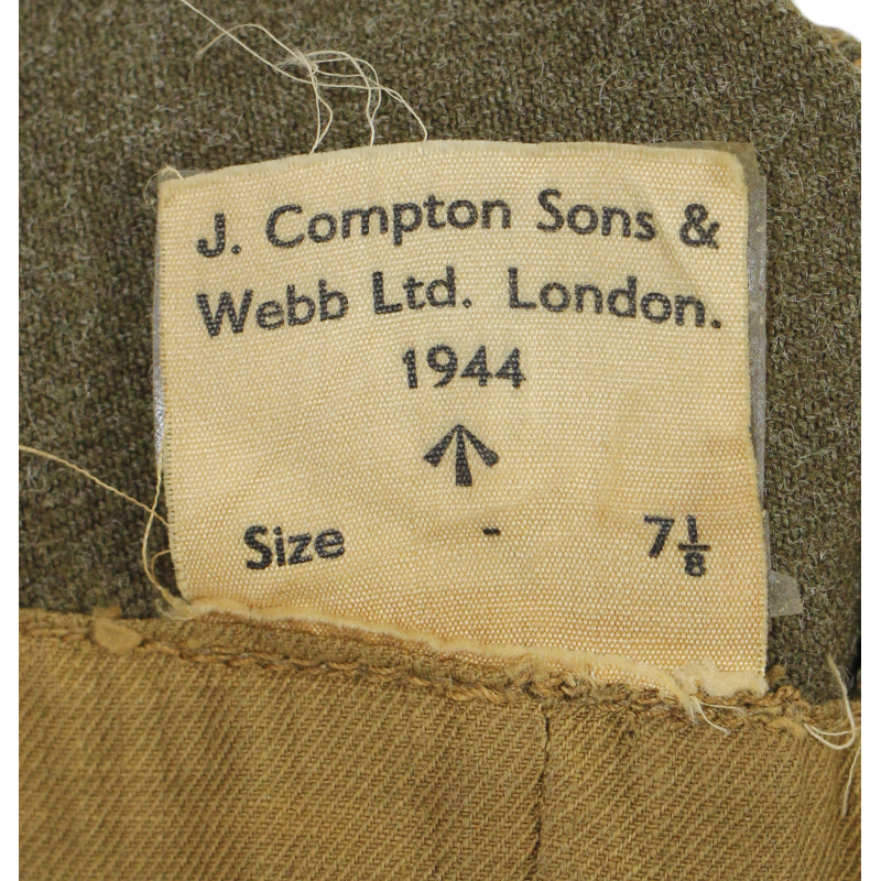 Cap, Garrison, Transportation Corps, British-Made, J. Compton Sons & Webb Ltd. 1944 /I\, Size 7 ⅛