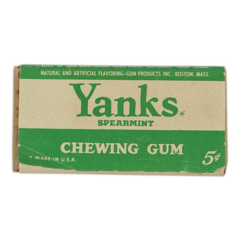 Plaquette de chewing-gum, Yanks, Spearmint, intacte