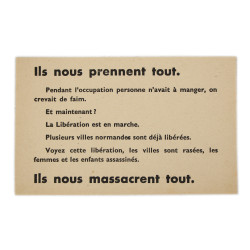 Leaflet, Propaganda, Anti-Allied, Normandy, 1944