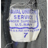 Uniforme gris, US Navy, veste nominative et coiffes