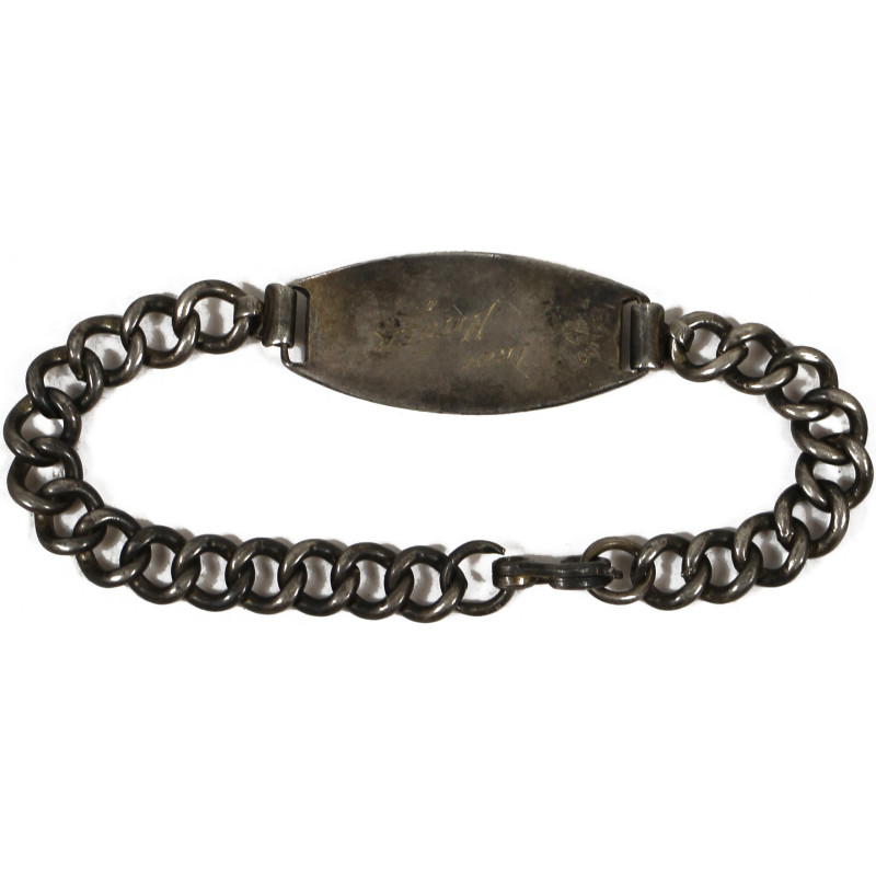 Bracelet, Chain, Sterling, Pfc. John Boswa, 904th Field Art. Bn., 79th Infantry Division, ETO