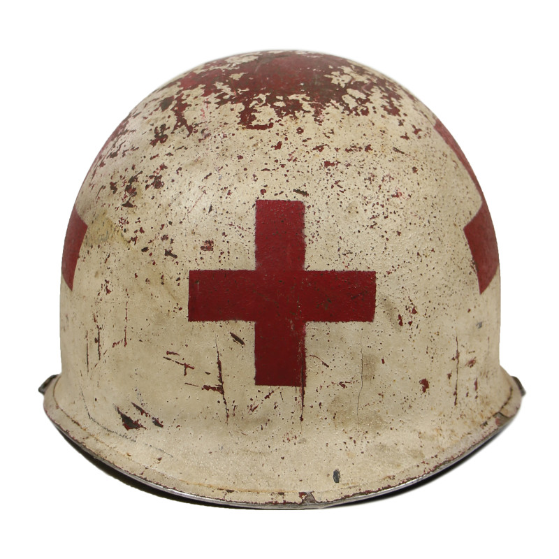 Casque M1, pattes mobiles, Medic, trois croix rouges