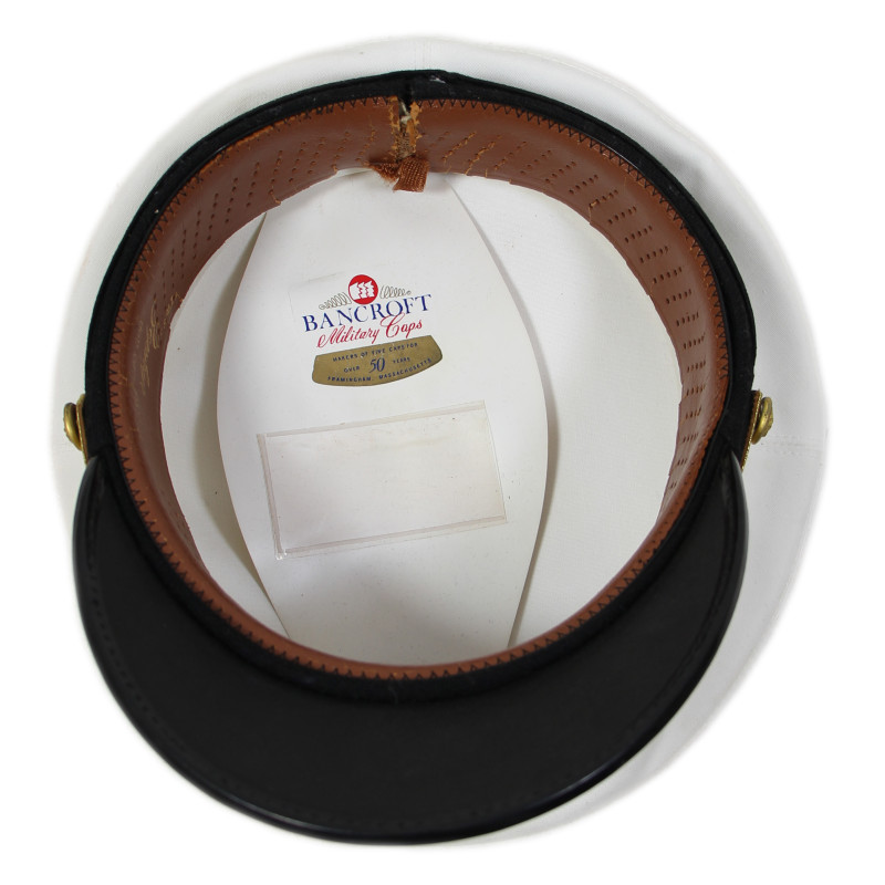 Casquette, officier supérieur, US Navy, blanche, BANCROFT, taille 56