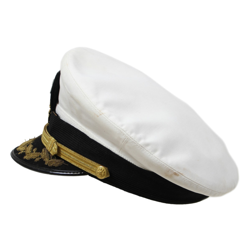 Casquette, officier supérieur, US Navy, blanche, BANCROFT, taille 56