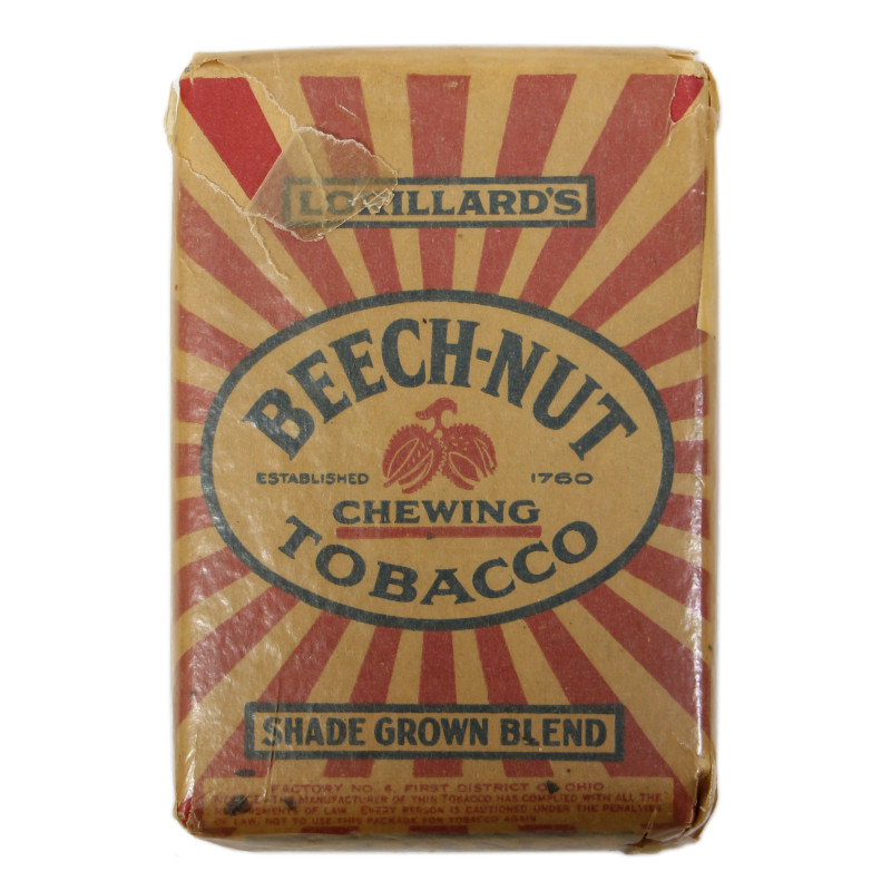 Paquet de tabac à chiquer, BEECH-NUT, For US Armed Forces Overseas, plein