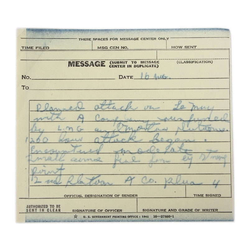 Messages, First Airborne Task Force, August 15-16, 1944, Operation Rugby, Southern France