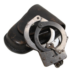 Handcuffs, American Handcuff Co., Military Police, US Army, with Leather Case