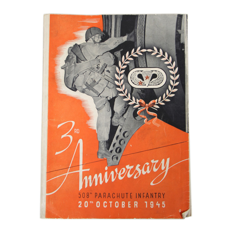 Brochure commémorative, 3rd Anniversary, 508th Parachute Infantry, 20th October 1945