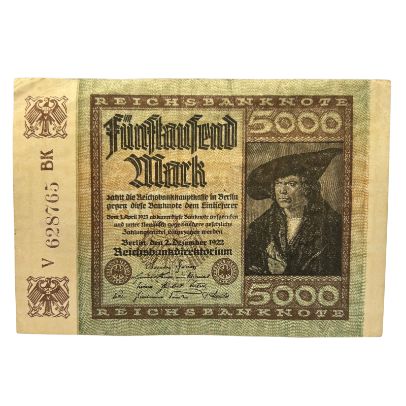 Banknote, 5000 Reichsmark, 1922