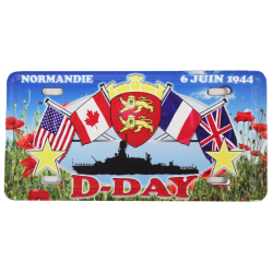 Magnet, D-Day Flags, License Plate