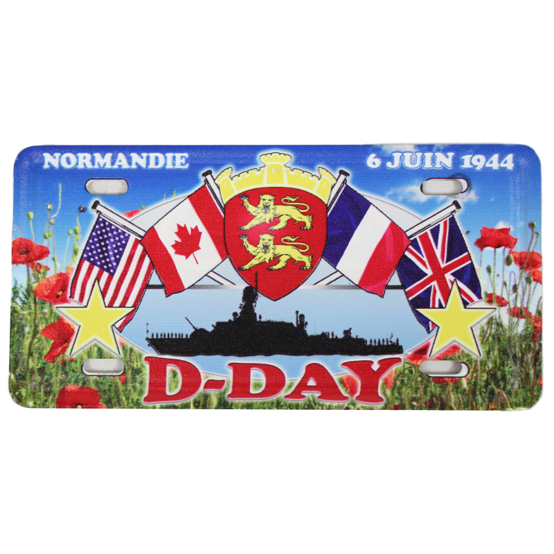 Magnet, D-Day Flags, License Plate