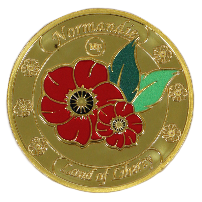Pièce, coquelicot, 32mm