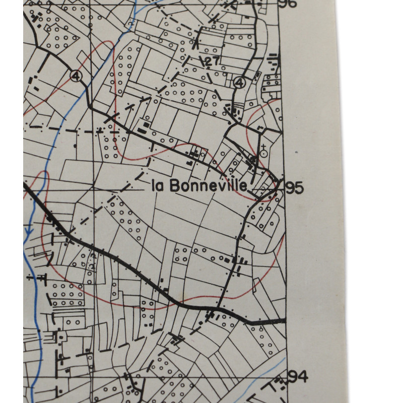 Carte alliée, SAINT-SAUVEUR-LE-VICOMTE, Normandie, 1943