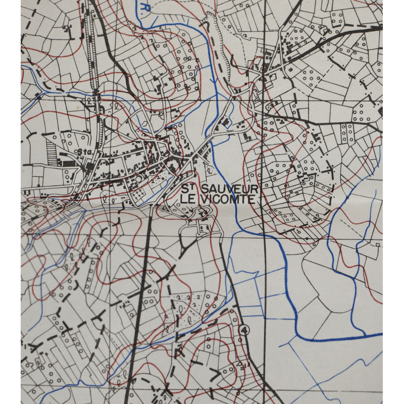 Carte alliée, SAINT-SAUVEUR-LE-VICOMTE, Normandie, 1943