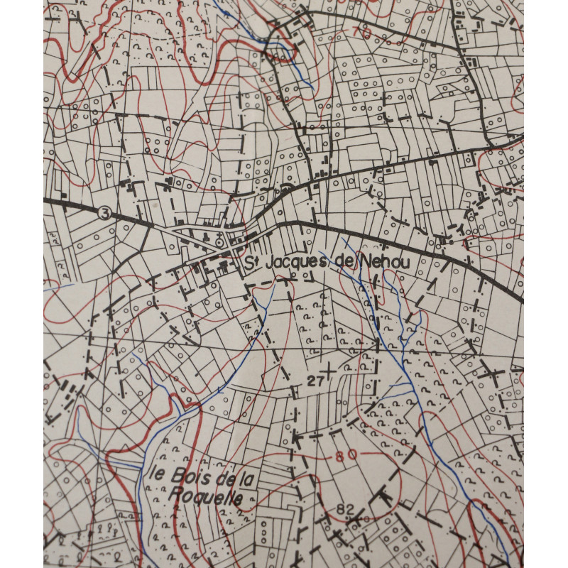 Carte alliée, SAINT-SAUVEUR-LE-VICOMTE, Normandie, 1943