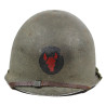 Casque M1, pattes fixes, liner MSA, 34th Infantry Division, matricule partiel