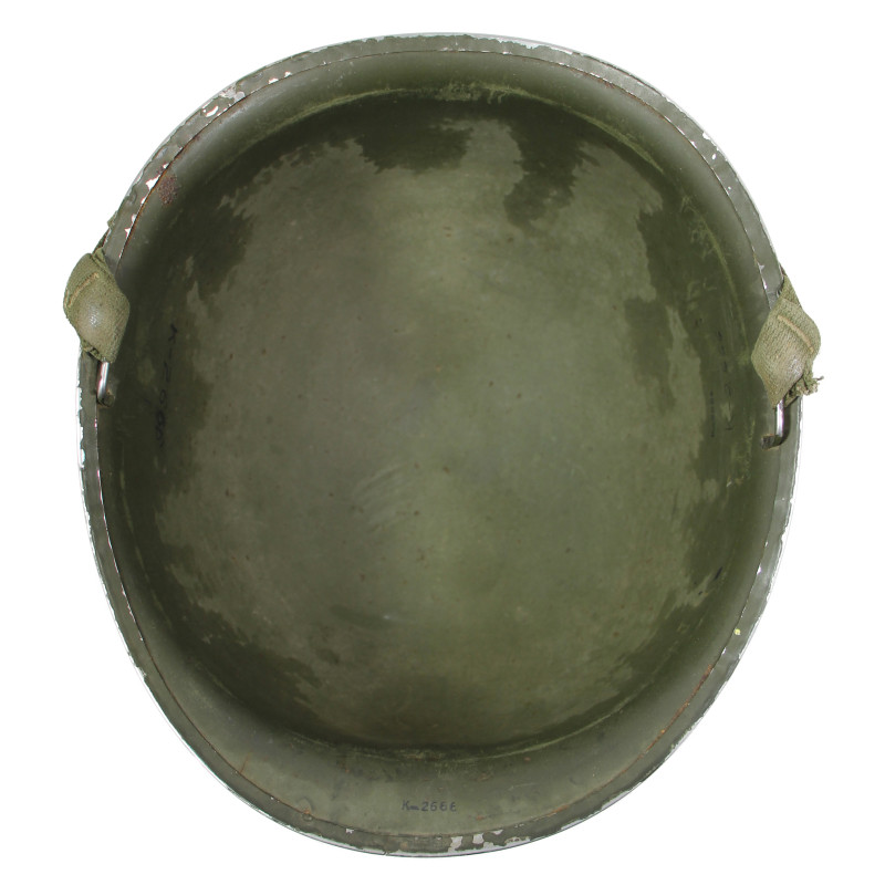 Casque M1, pattes fixes, liner MSA, 34th Infantry Division, matricule partiel