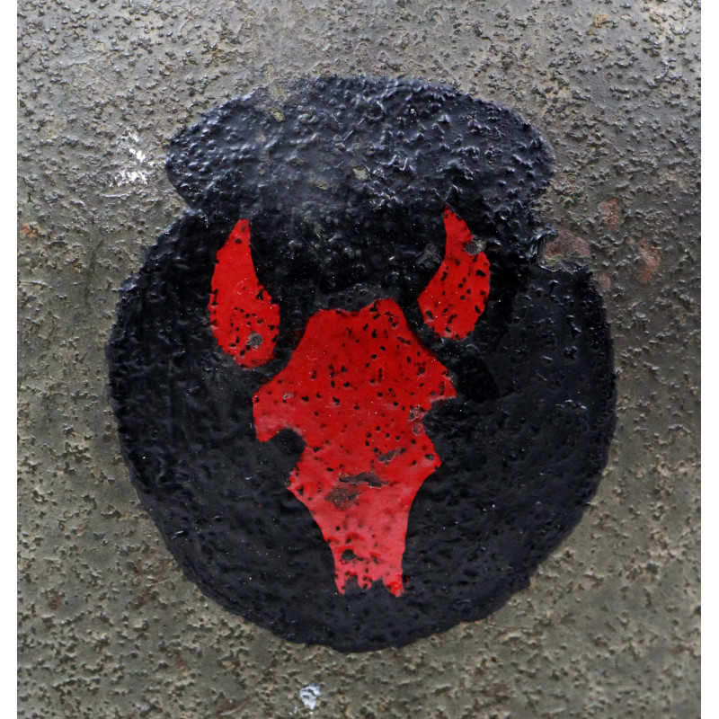 Casque M1, pattes fixes, liner MSA, 34th Infantry Division, matricule partiel