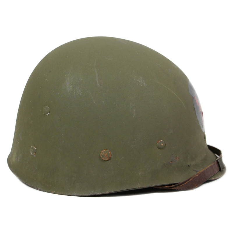 Casque M1, pattes fixes, liner MSA, 34th Infantry Division, matricule partiel