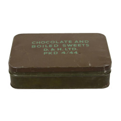 Boîte de chocolats et bonbons, ration britannique, avril 1944
