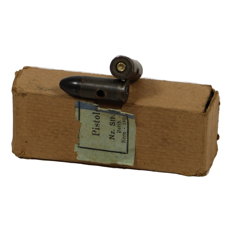Boîte de cartouches allemandes, 9 mm, Normandie, 1942