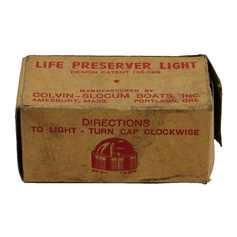 Lampe de survie, COLVIN-SLOCUM BOATS, INC., dans sa boîte
