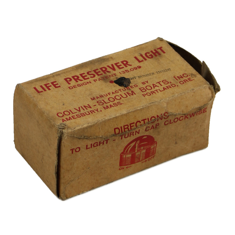 Lampe de survie, COLVIN-SLOCUM BOATS, INC., dans sa boîte