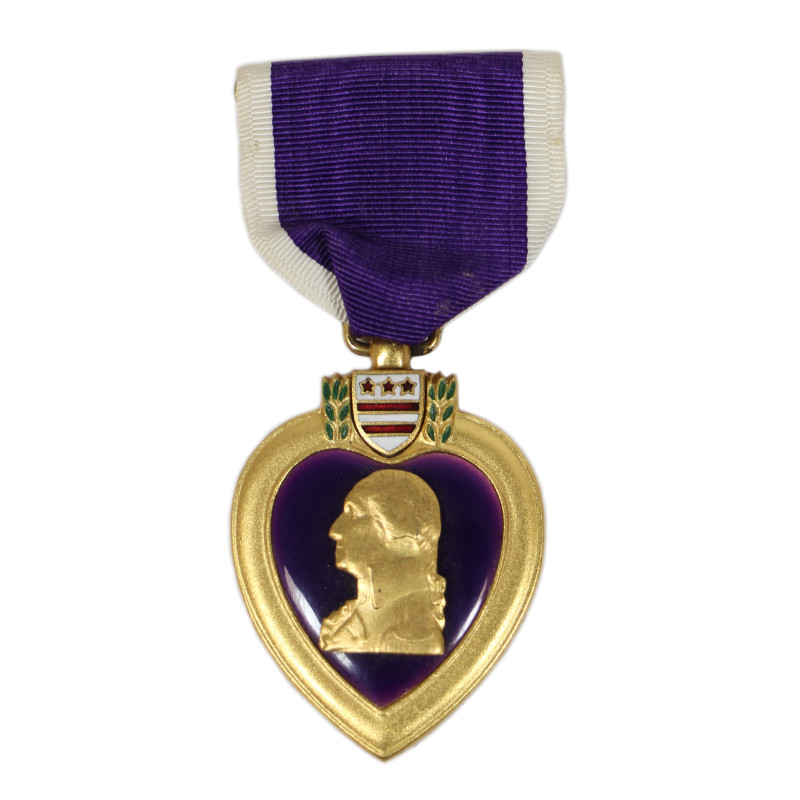 Coffret médaille, Purple Heart, Sgt. Kenneth Horn, Co. D, 13th Inf. Regt., 8th Infantry Division, WIA, ETO, 1945