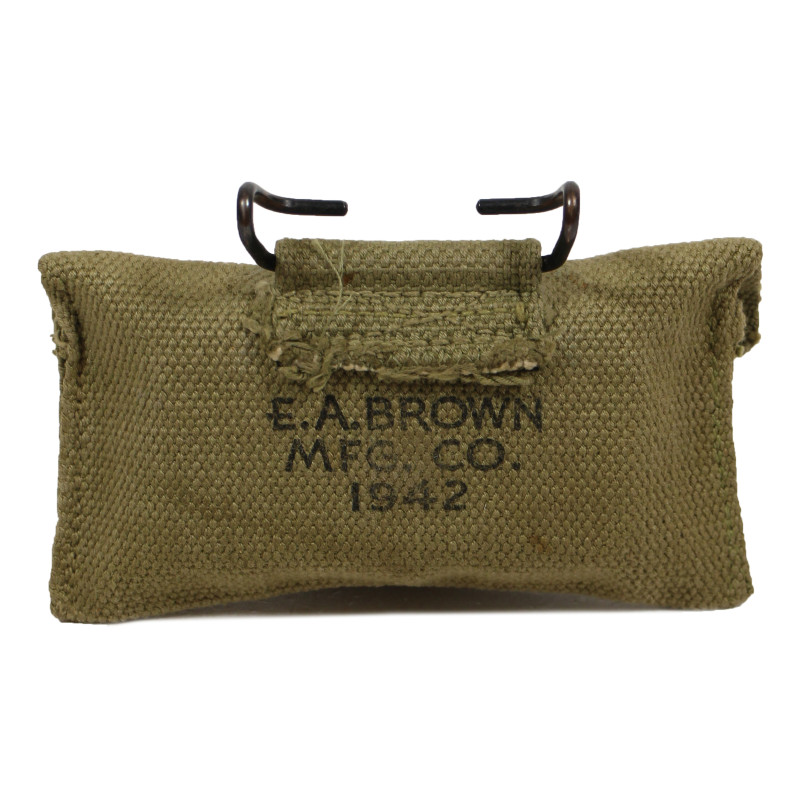Pouch, First-Aid, M-1924, E.A. BROWN MFG. CO. 1942, with Packet, First-Aid, Carlisle