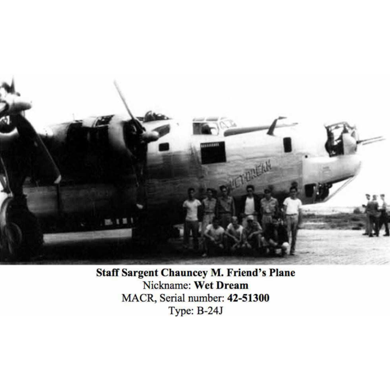 Casque M1, pattes fixes, S/Sgt. Chauncey Friend, Jr., Aerial Gunner, 726th BS, 451st BG, 15th Air Force, USAAF, POW, MTO & ETO