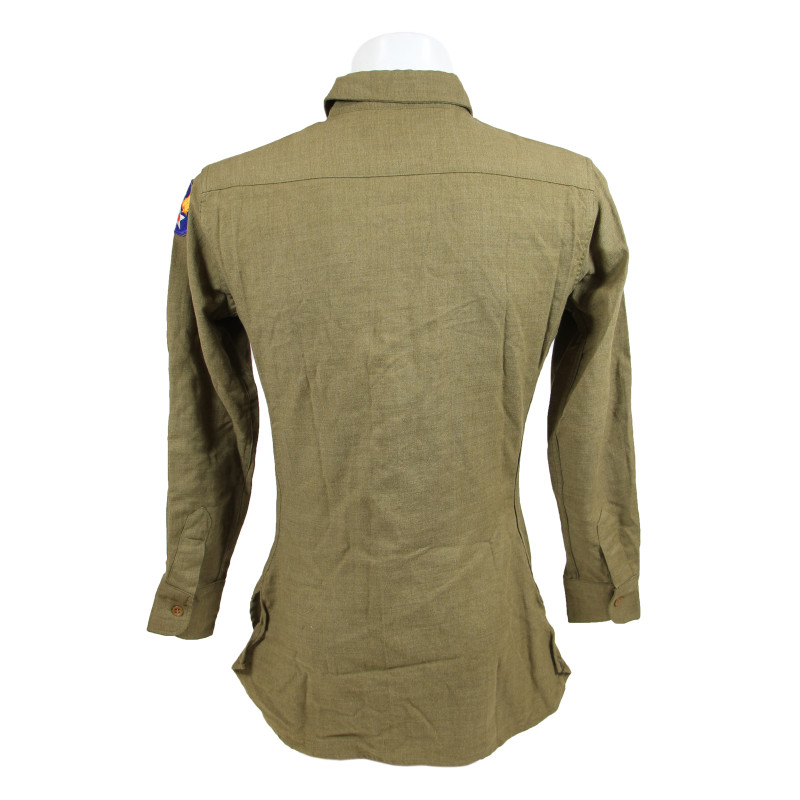 Chemise moutarde, 14 x 33, USAAF, matricule partiel