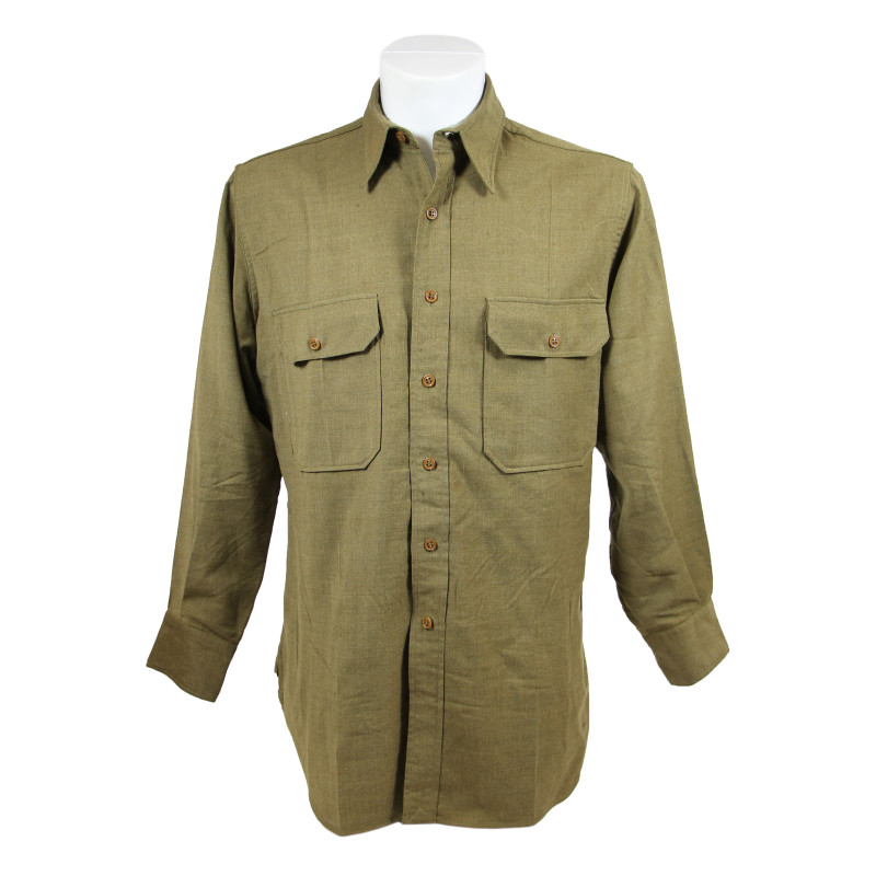 Chemise moutarde, 14 x 33, USAAF, matricule partiel