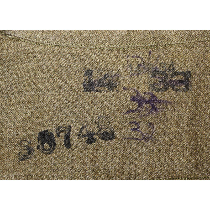 Chemise moutarde, 14 x 33, USAAF, matricule partiel
