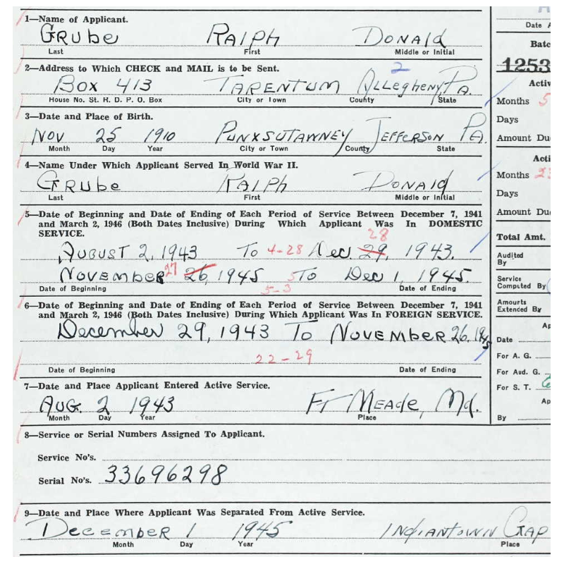 Album souvenir, Pfc. Ralph Grube, 351st Engineer General Service Regiment, ETO
