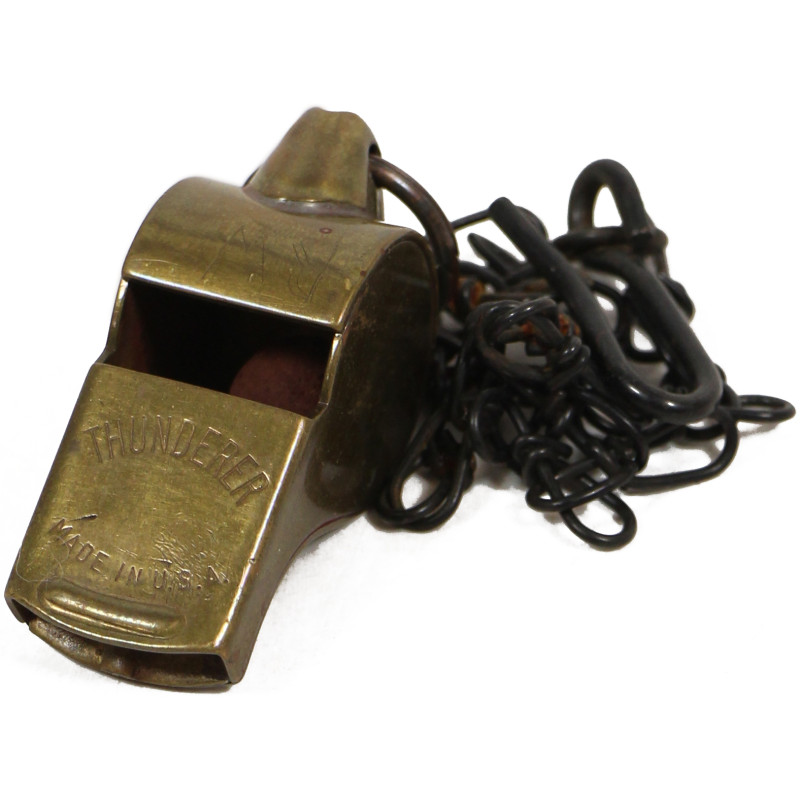 Whistle, Brass, THUNDERER, Made in U.S.A.