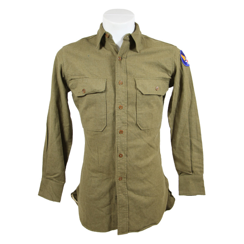 Chemise moutarde, USAAF, matricule partiel