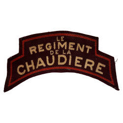 Titre d'épaule, Le Régiment de la Chaudière, Normandie, imprimé, 1er type