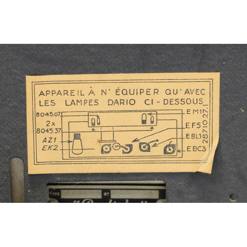 Radio, TSF, French, Radiola, Model RA 57 A, 1937