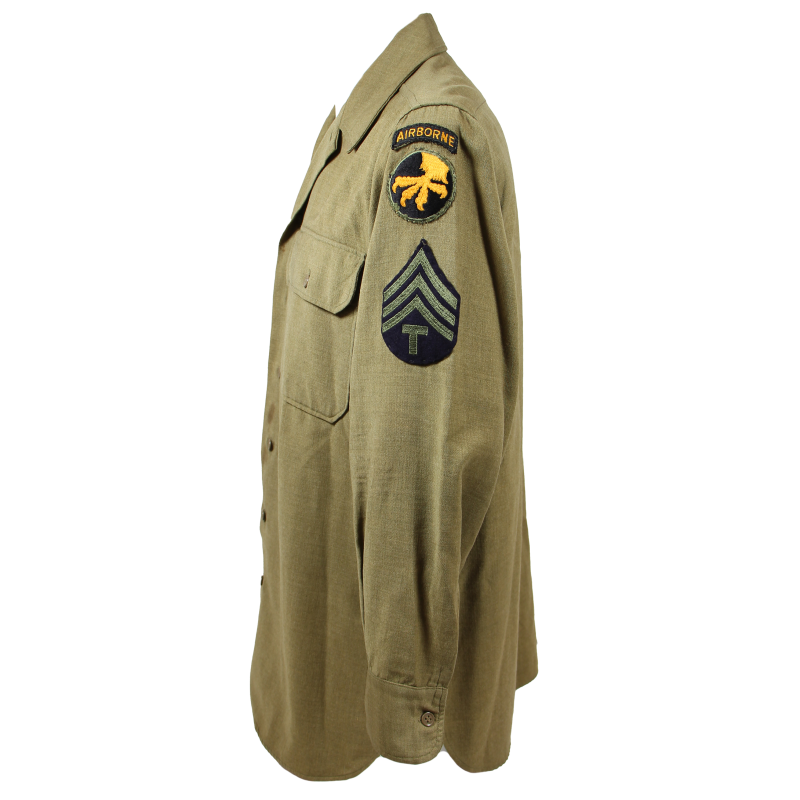 Chemise moutarde, T/4, 507th PIR, 82nd/17th Airborne Division