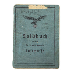Soldbuch, Ob. Gefr. Albinus Knöfler, Luftwaffe, Fallschirmjäger-Regiment 6 et Stab., 2. Fallschirmjäger-Division